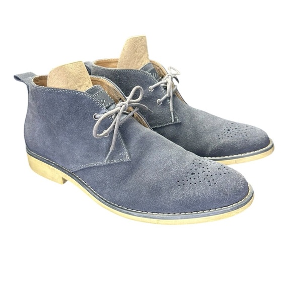 Joseph Abboud Grey Suede Leather Lace Up Chukka Ankle Boots Men’s Size 10 - Picture 2 of 6